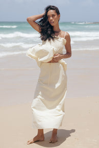 Elena Cotton Maxi Skirt - Butter Yellow