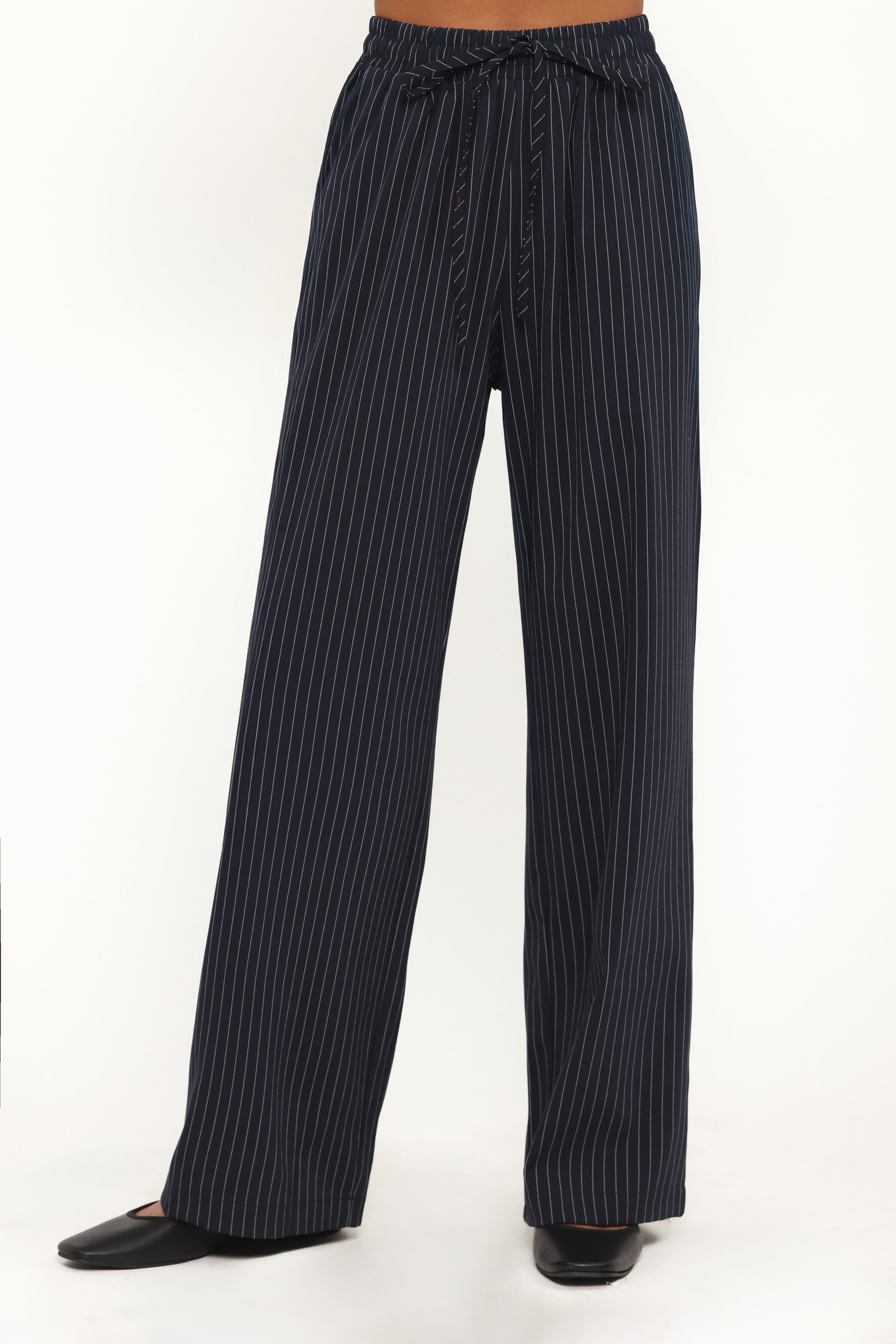 Elijah Pants - Navy White Stripe