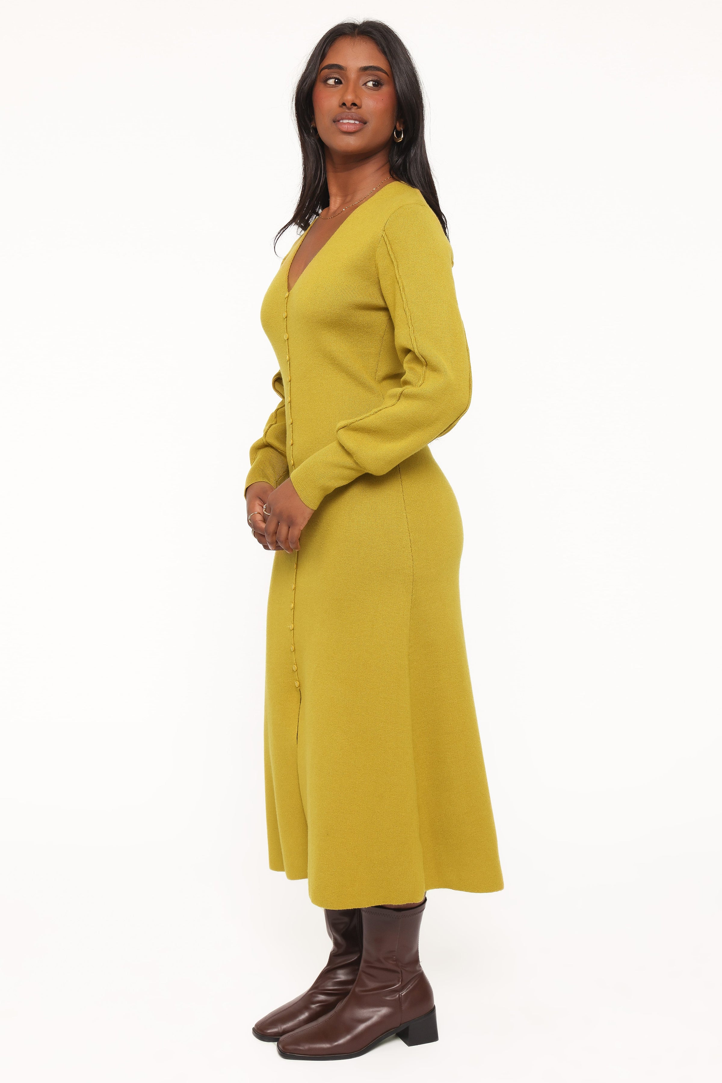 Ellen Knit Maxi Dress - Burnished Gold