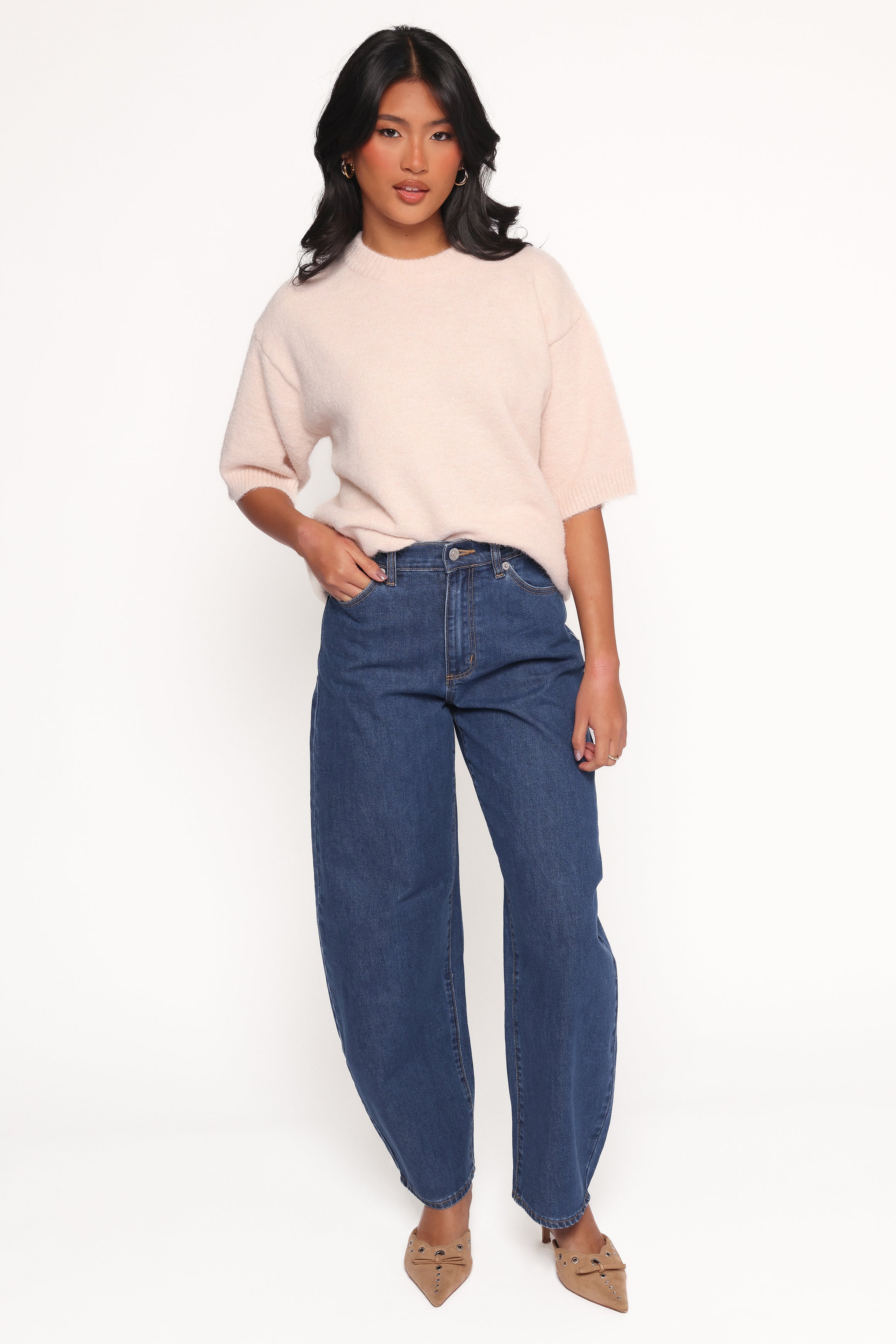 Elmira Knitted Tee - Light Pink