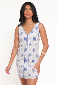 Elsie Mini Dress - Seashell Print