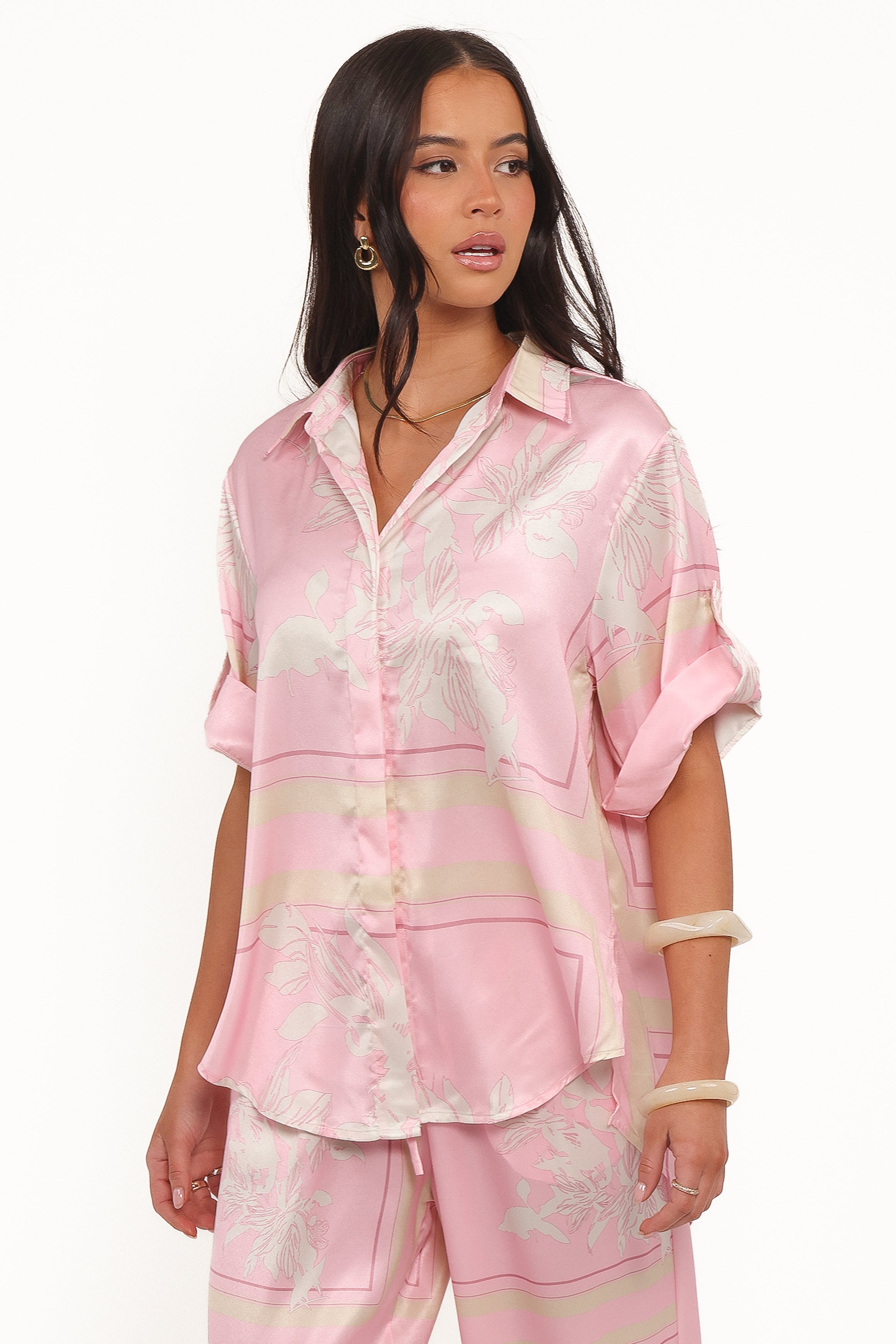 Elysia Shirt - Pink White