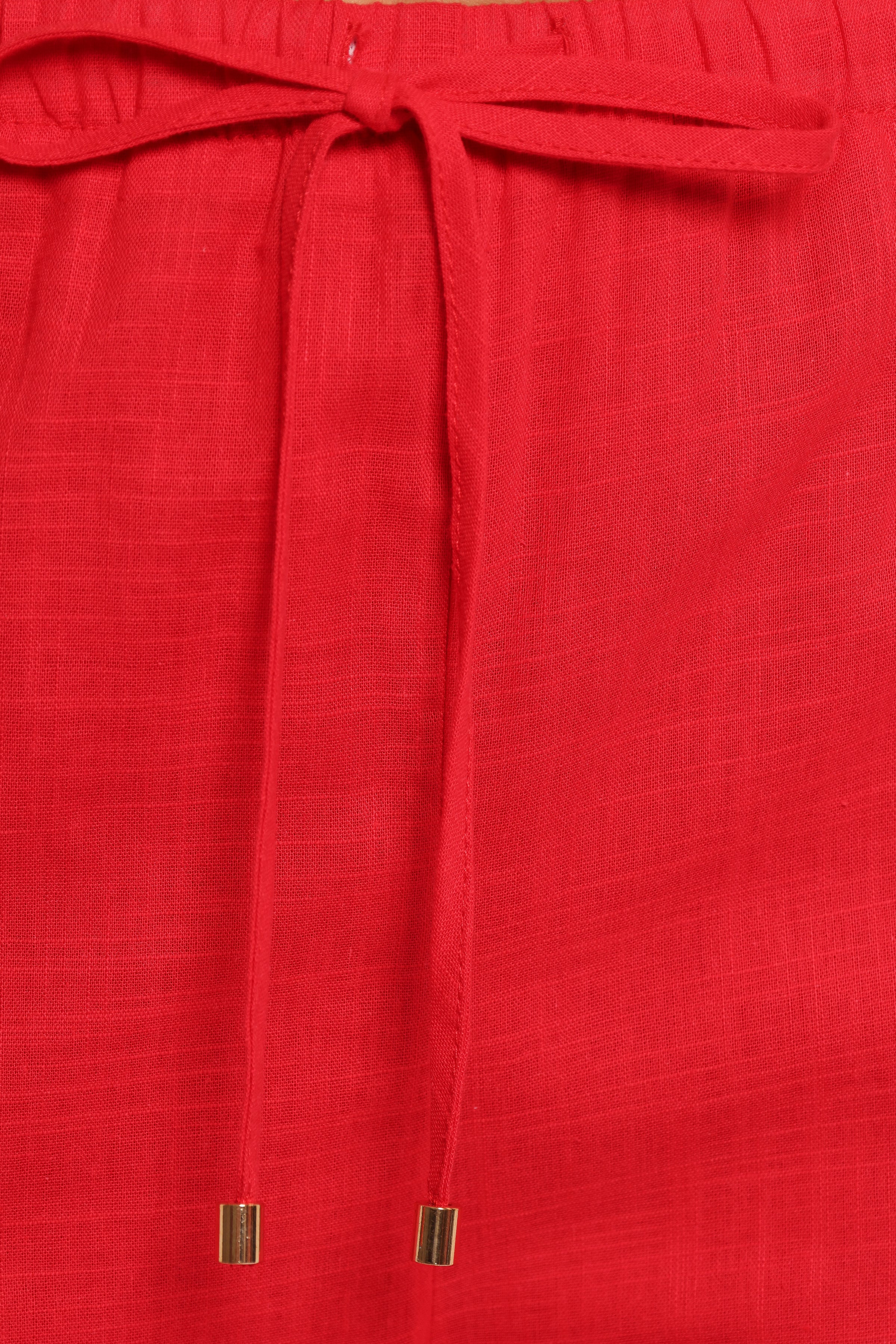 Ember Cotton Pants - Red