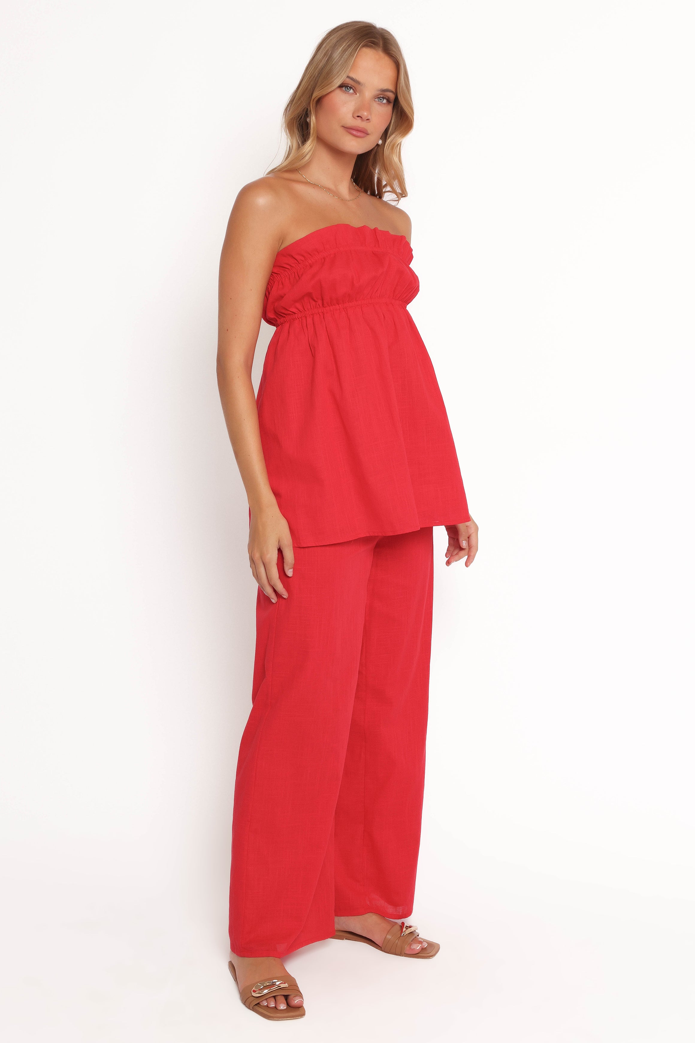 Ember Cotton Pants - Red