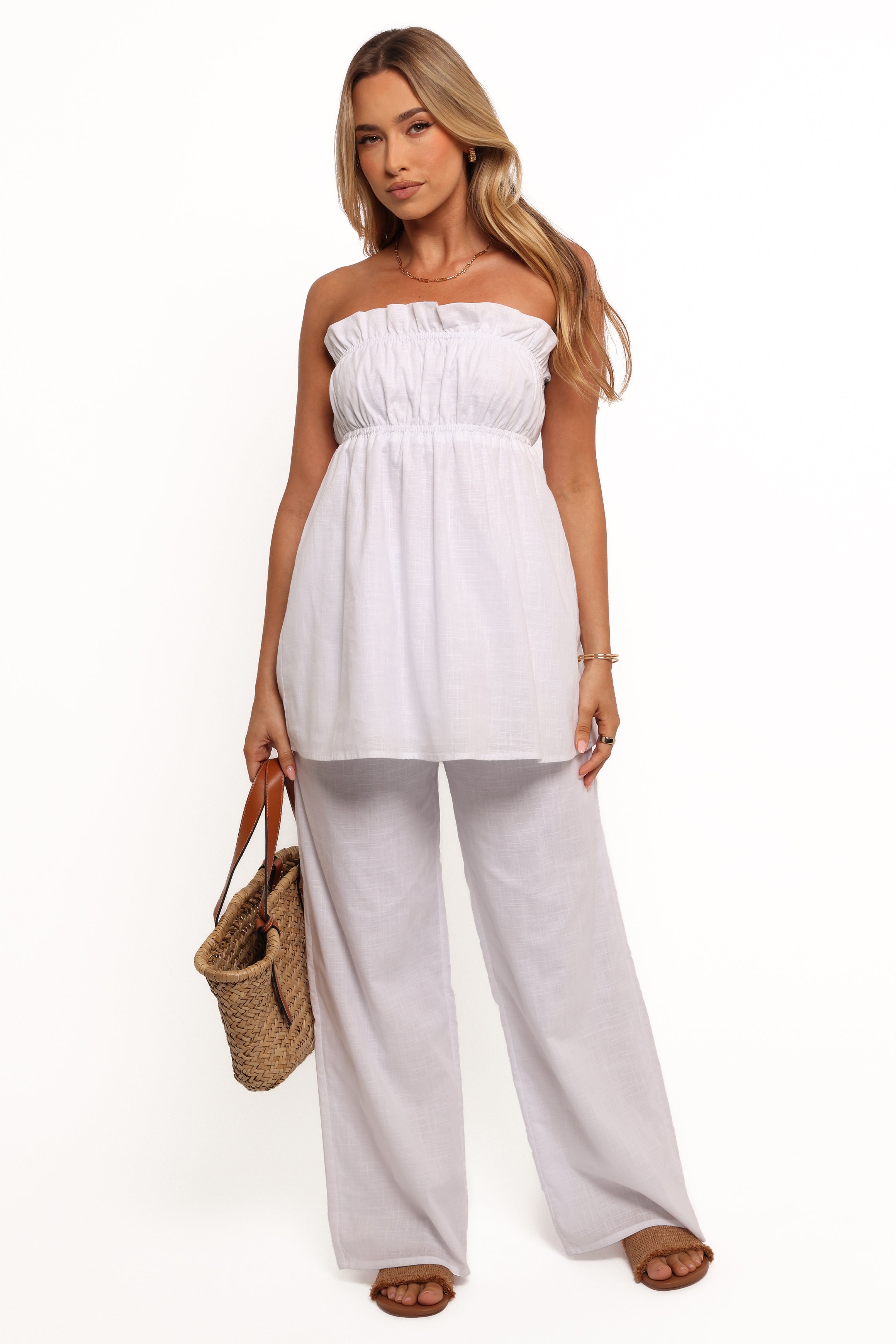 Ember Cotton Pants - White