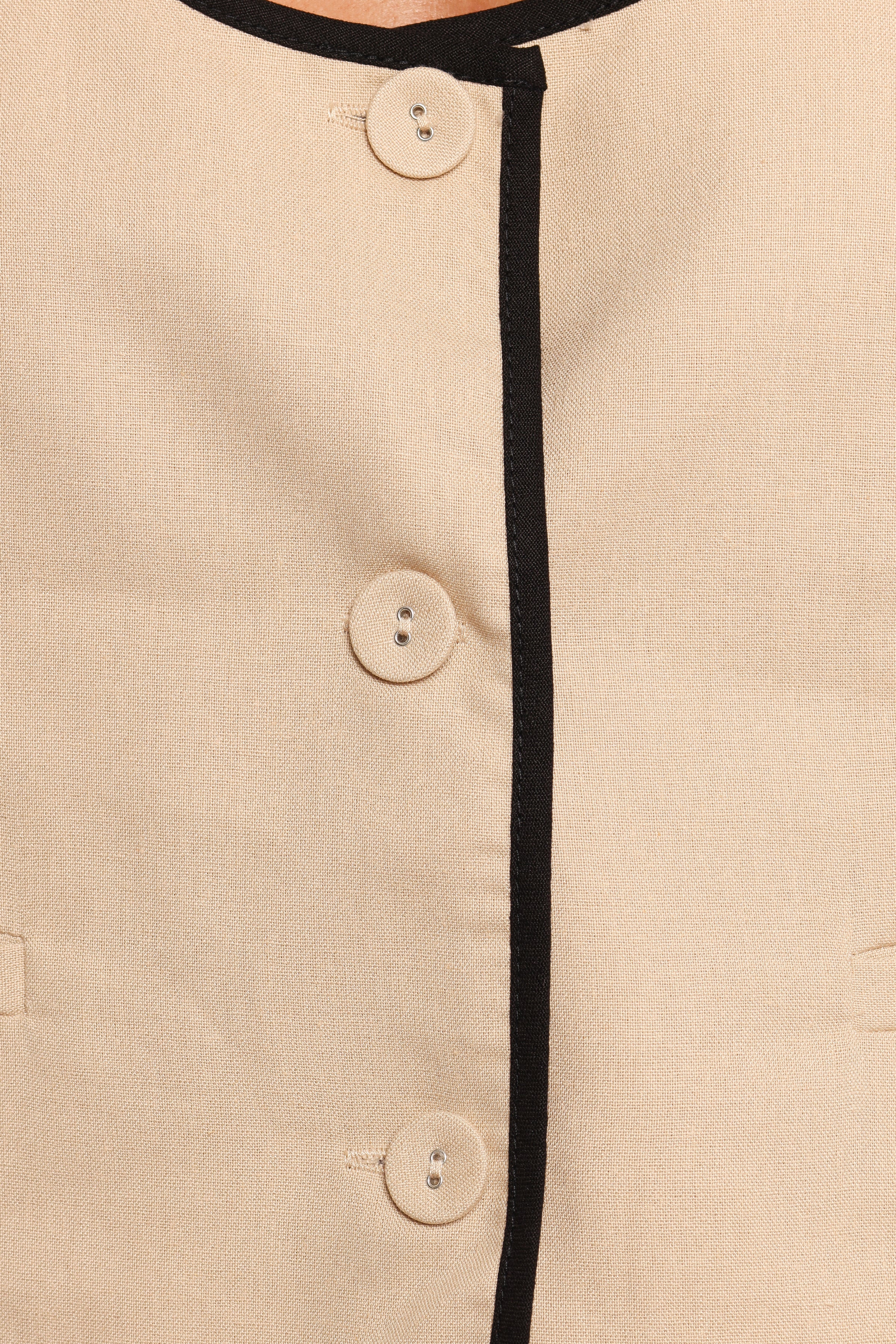 Emmalia Contrast Short Set - Beige Black