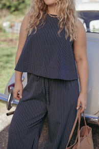 Enda Top - Navy White Stripe