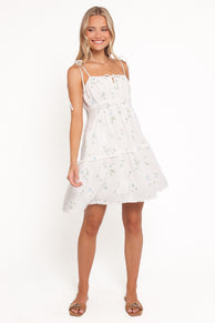 Erica Mini Dress - White Floral