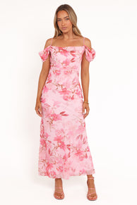Esther Midi Dress - Pink Floral