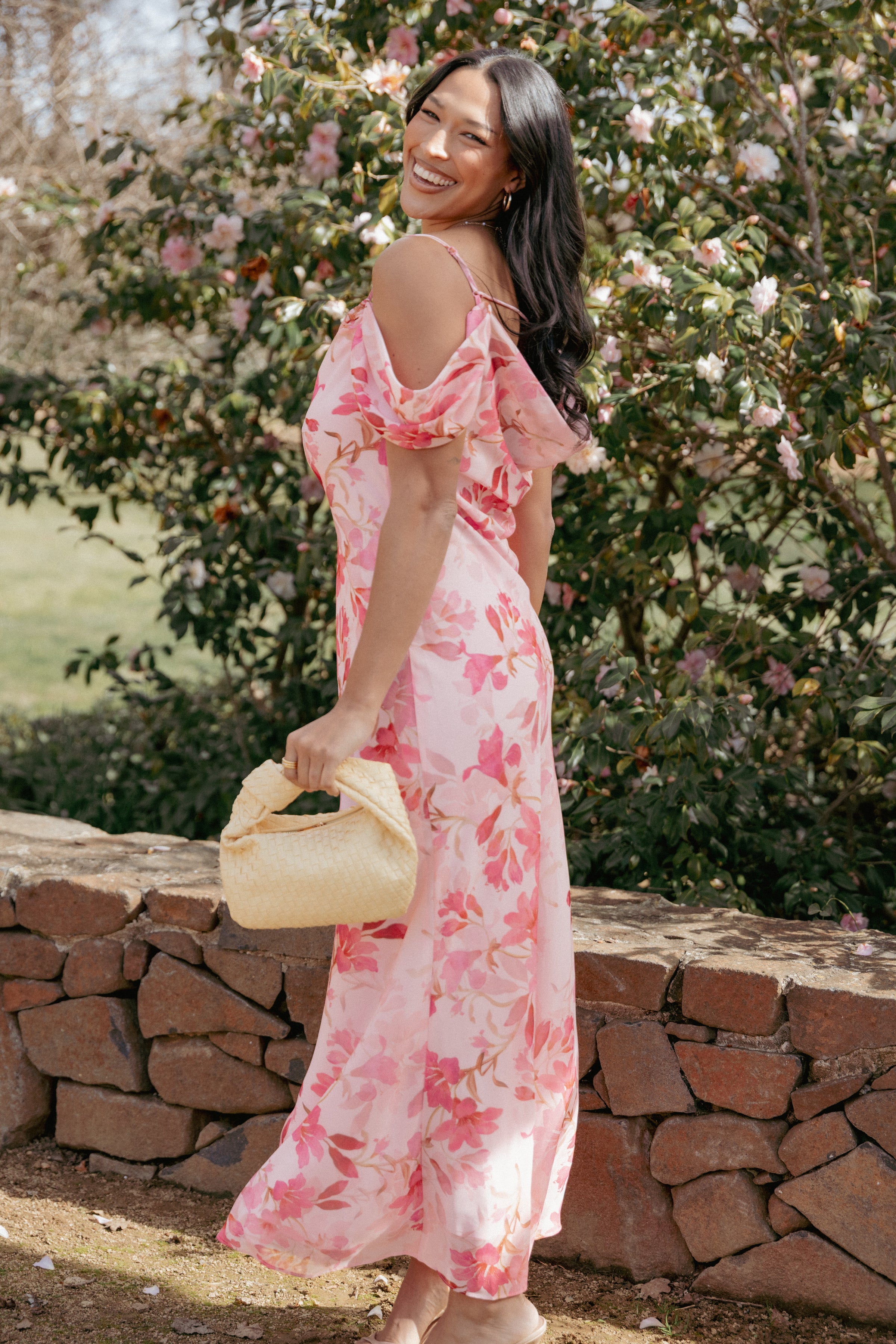 Esther Midi Dress - Pink Floral