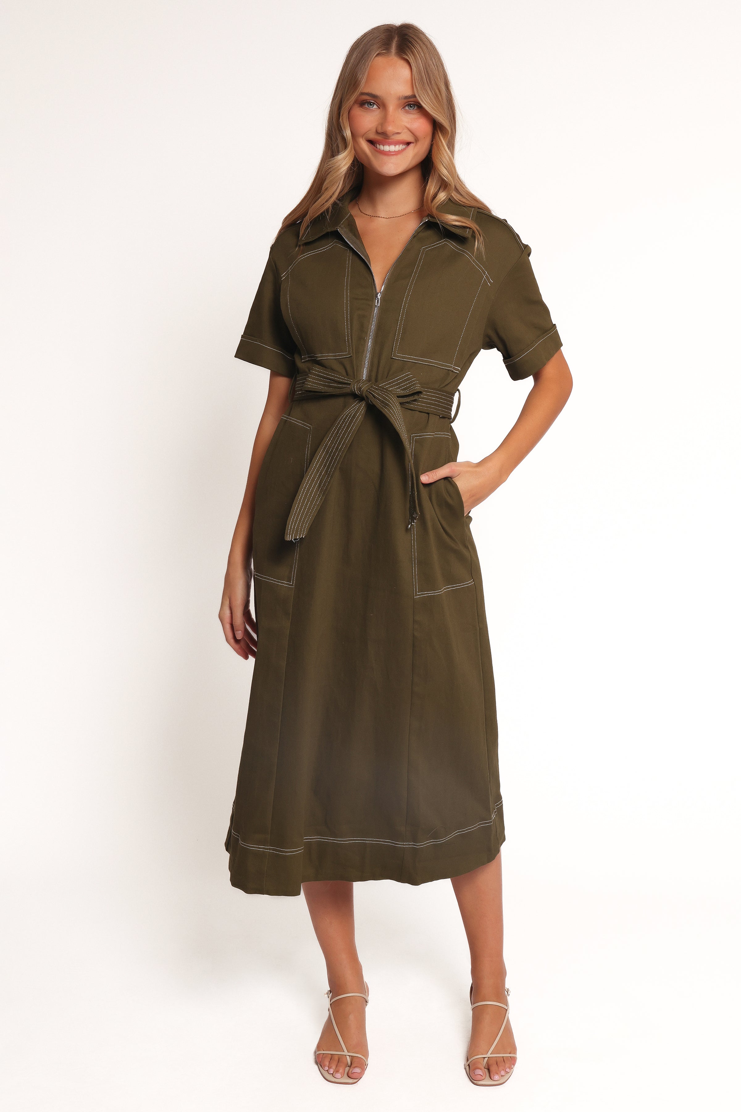 Evans Midi Dress - Olive