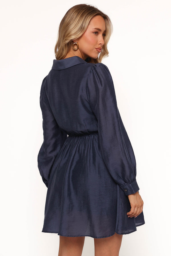 Everett Long Sleeve Mini Dress - Navy