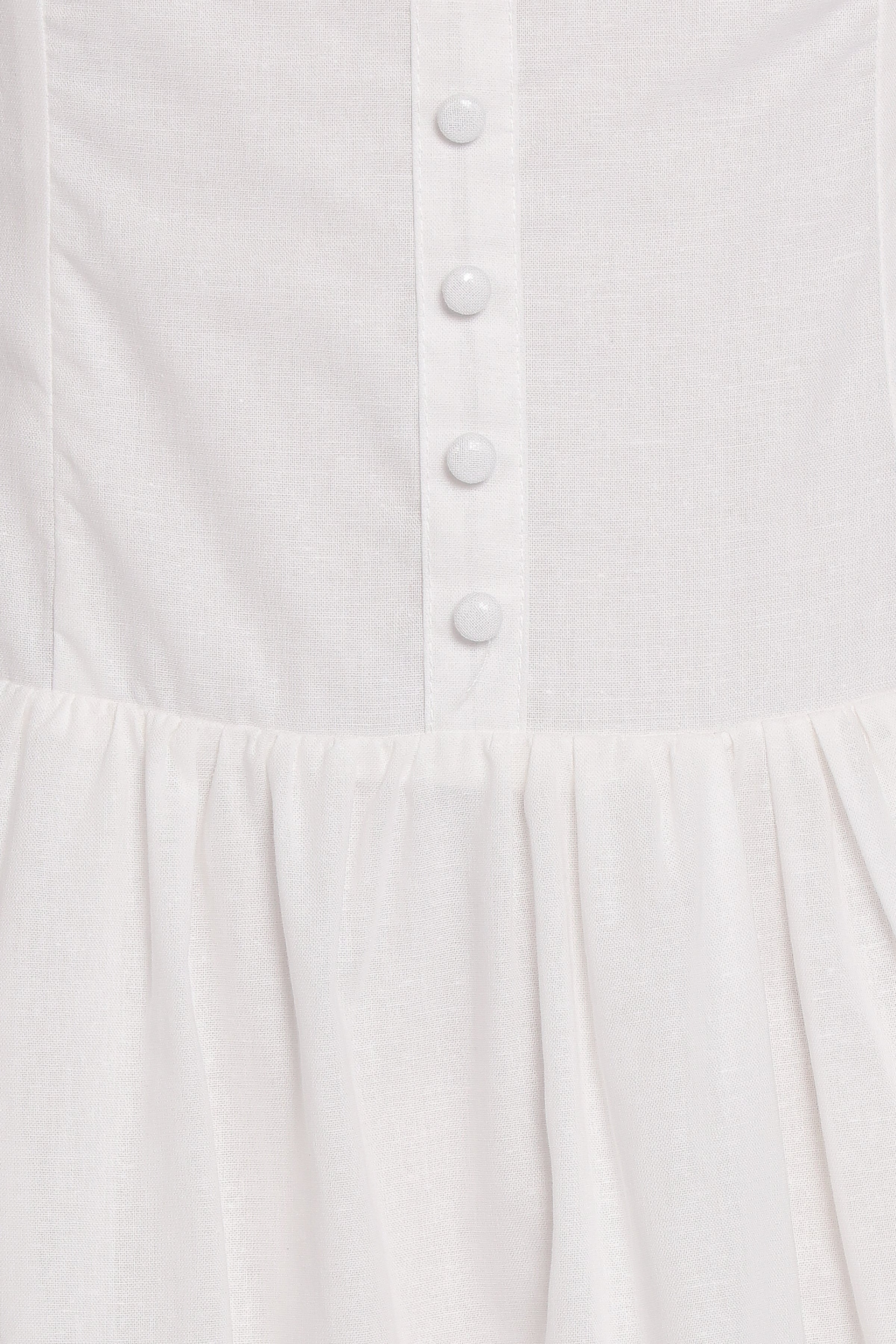 Evie Button Front Maxi Dress - White