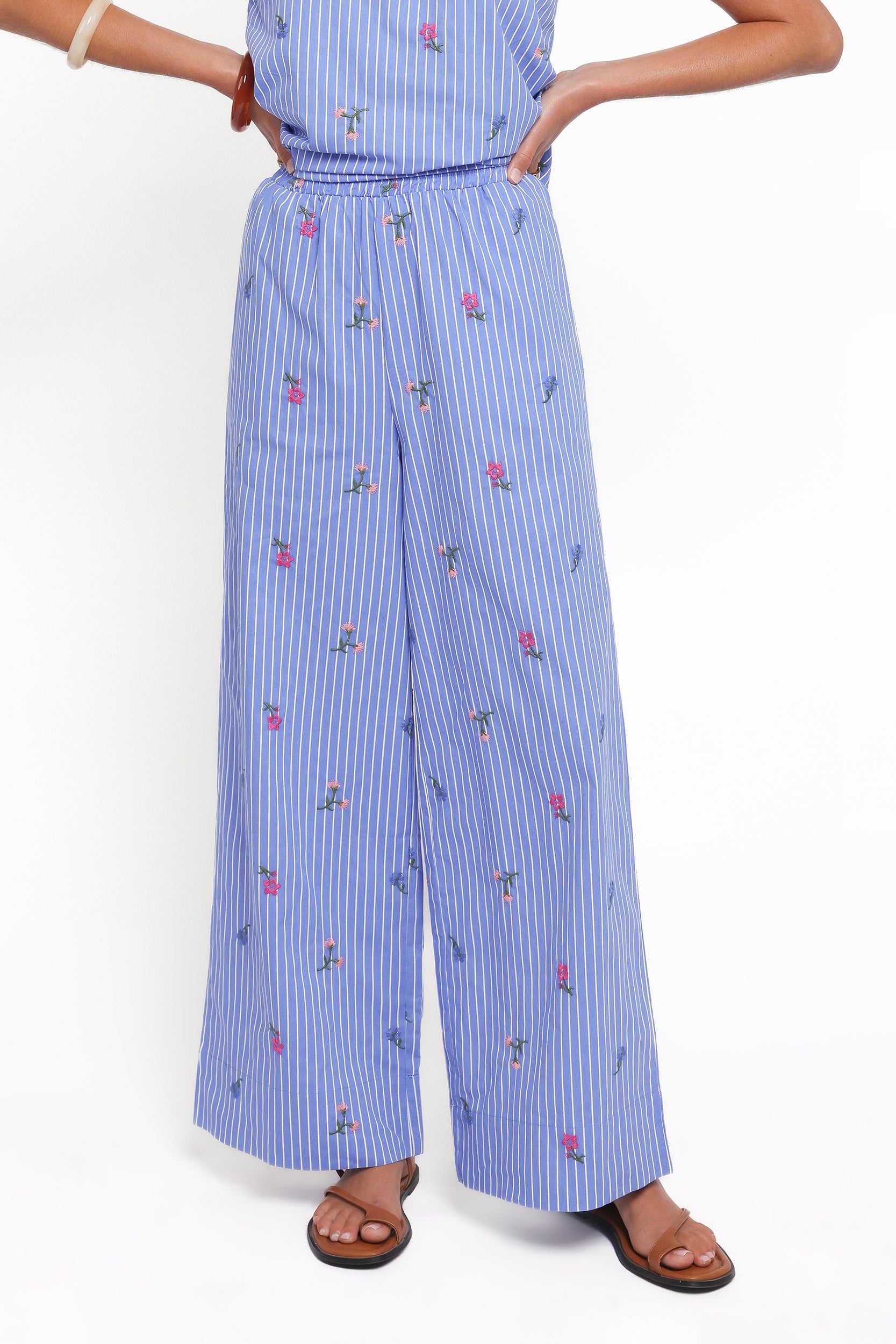 Ezra Pant Set - Blue Stipe