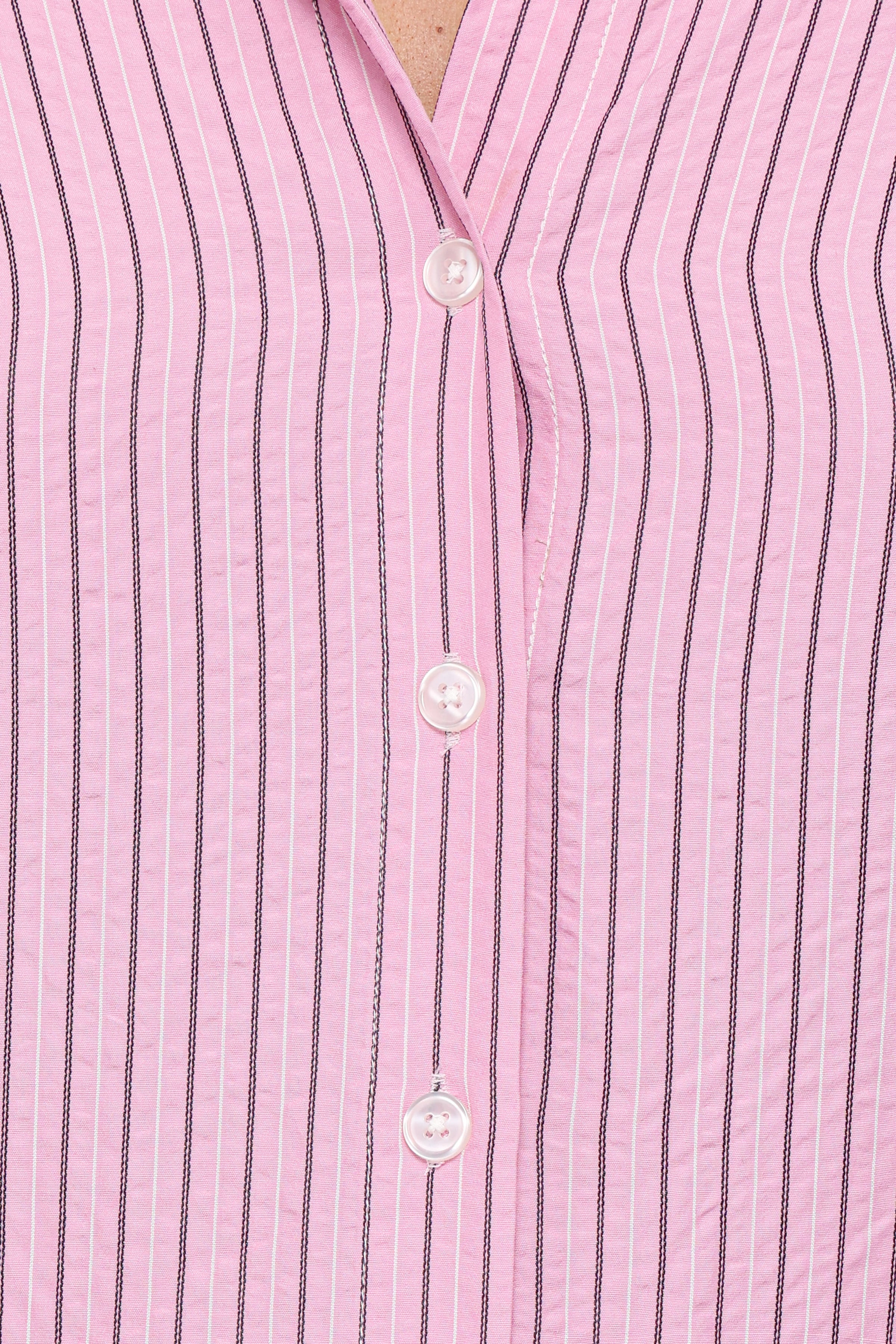 Fawna Tie Back Shirt - Pink Stripe