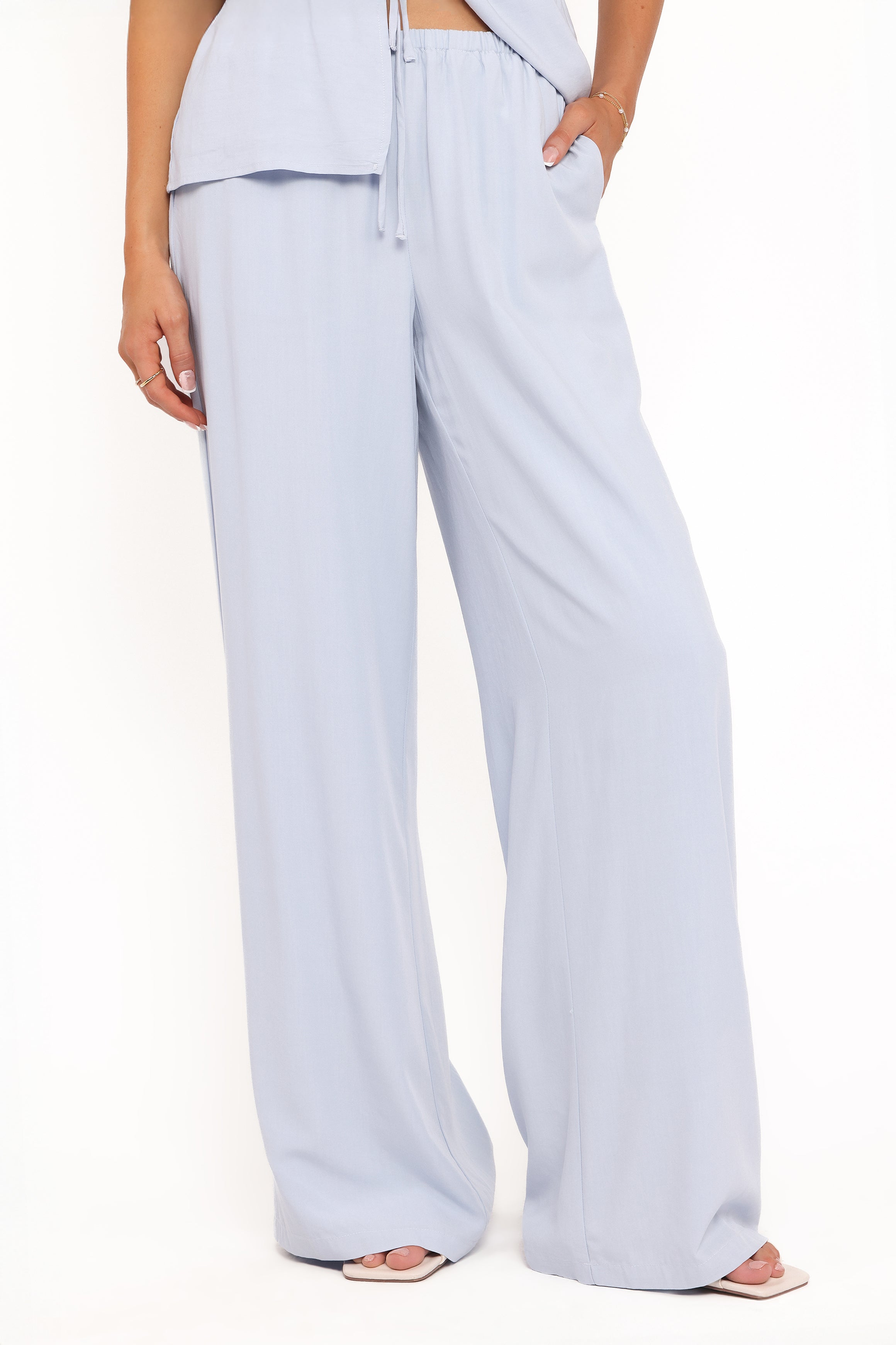 Fleur Pallazo Pant - Pale Blue