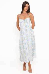 Florencia Midi Dress - Blue Floral
