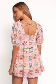 Floretta Puff Sleeve Playsuit - Flora Tile