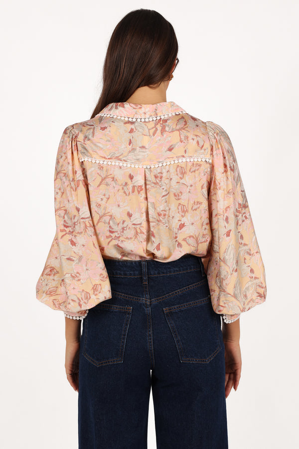 Floria Top - Beige Floral