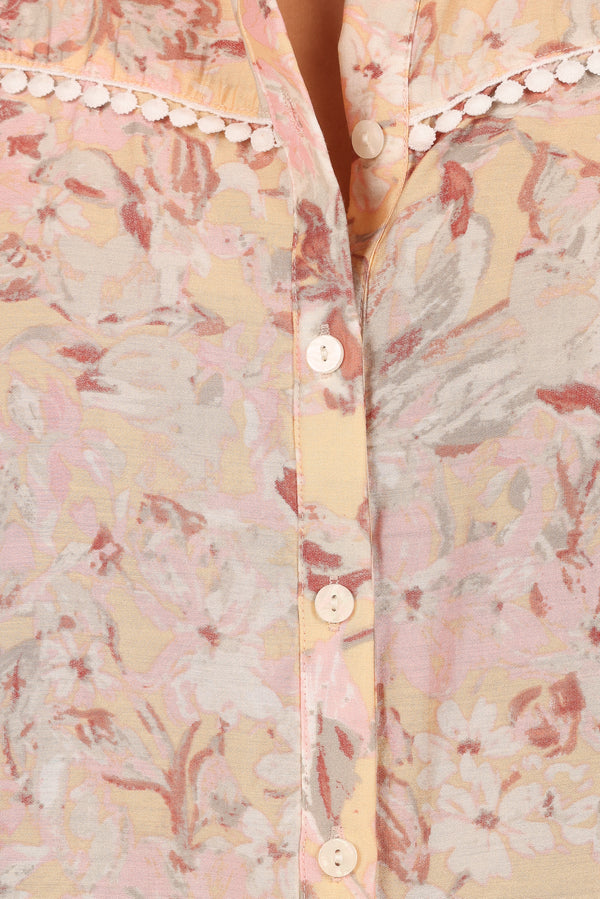 Floria Top - Beige Floral