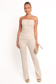 Fonte Strapless Knit Top - Cream