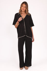 Georgia Knit Pant Set - Black
