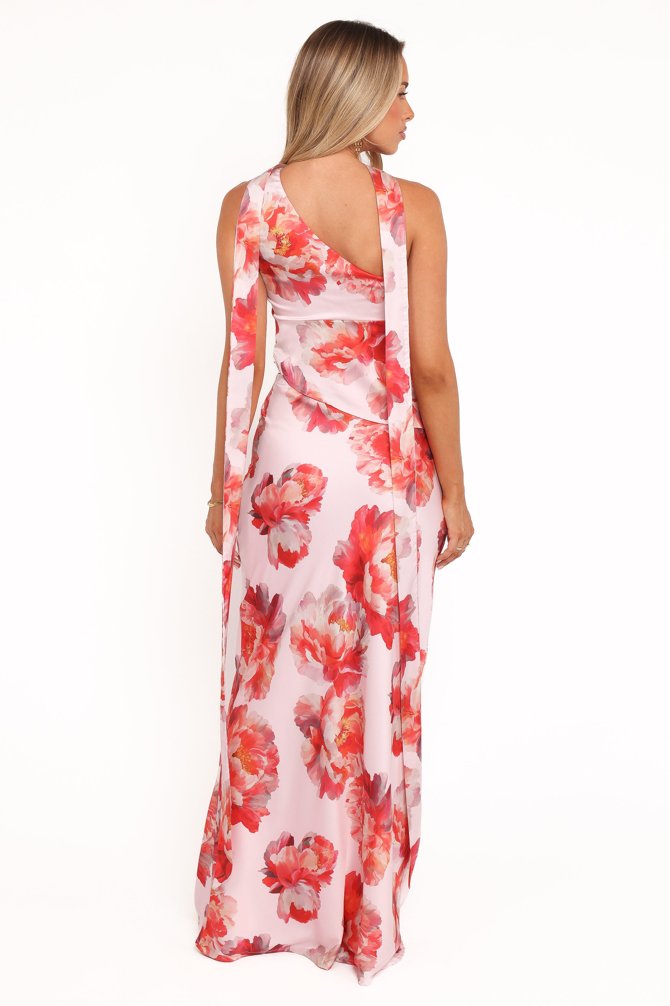 Georgina One Shoulder Skirt Set - Pink Peony