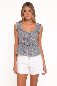 Harper Top - Black Gingham