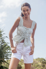 Harper Top - Sage Gingham