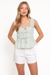 Harper Top - Sage Gingham