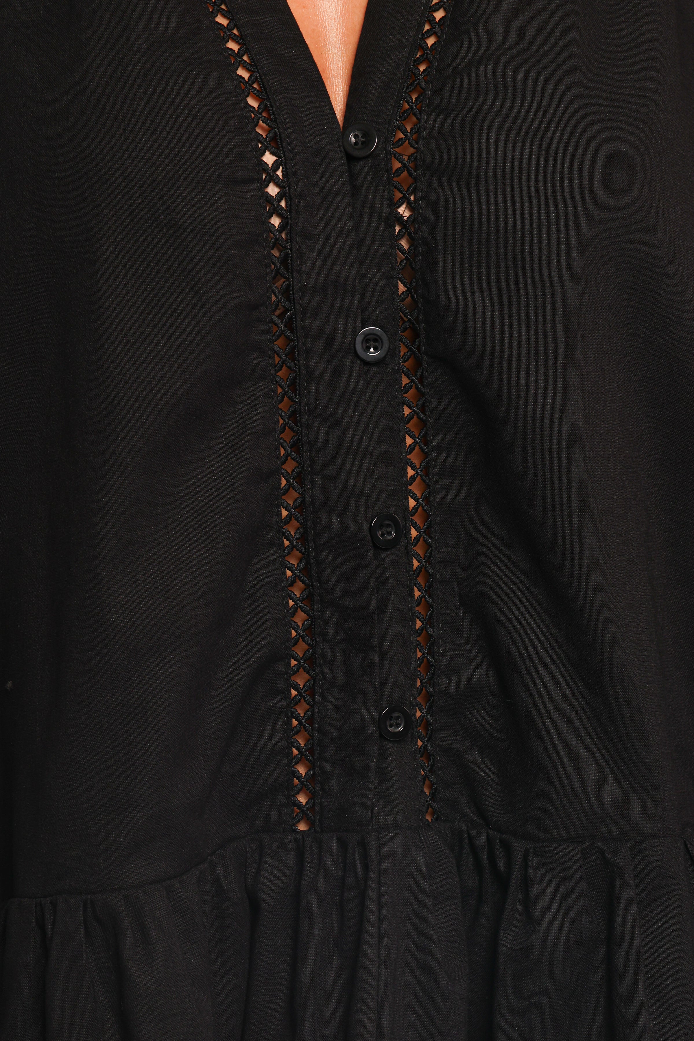 Hart Long Sleeve Mini Dress - Black