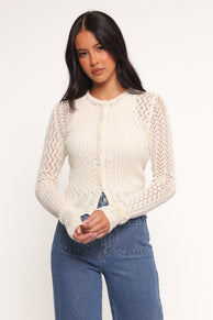 Hartley Multi Weave Knit Sweater - Cream