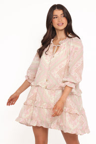 Hawken Mini Dress - Sage Paisley