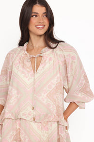 Hawken Mini Dress - Sage Paisley