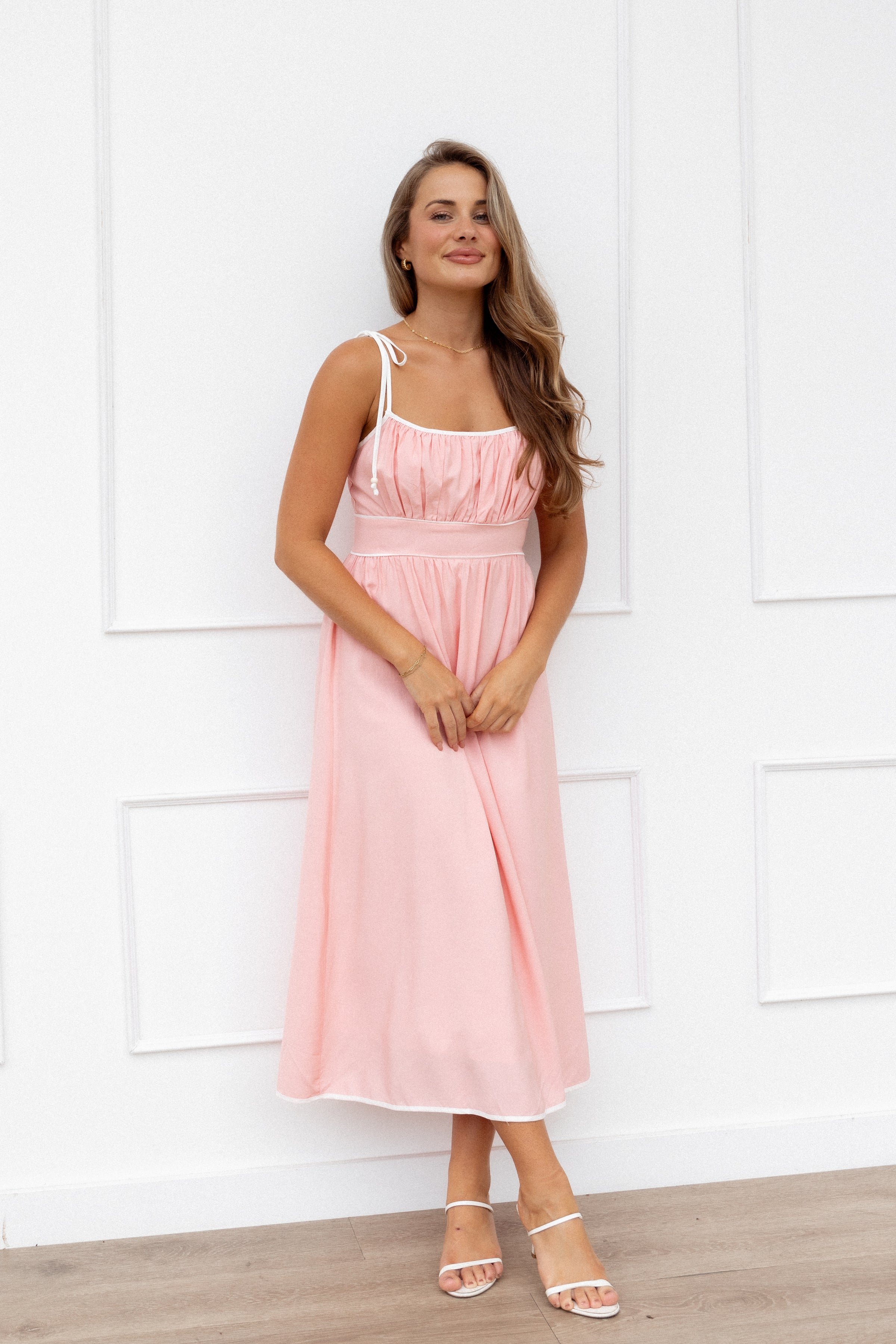 Henley Midi Dress - Pink
