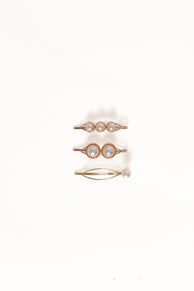 Henrietta Hair Clip Set - Gold/Pearl