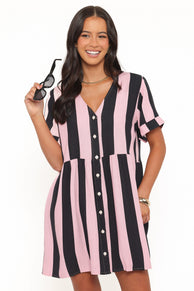 Heron Mini Dress - Pink Stripe