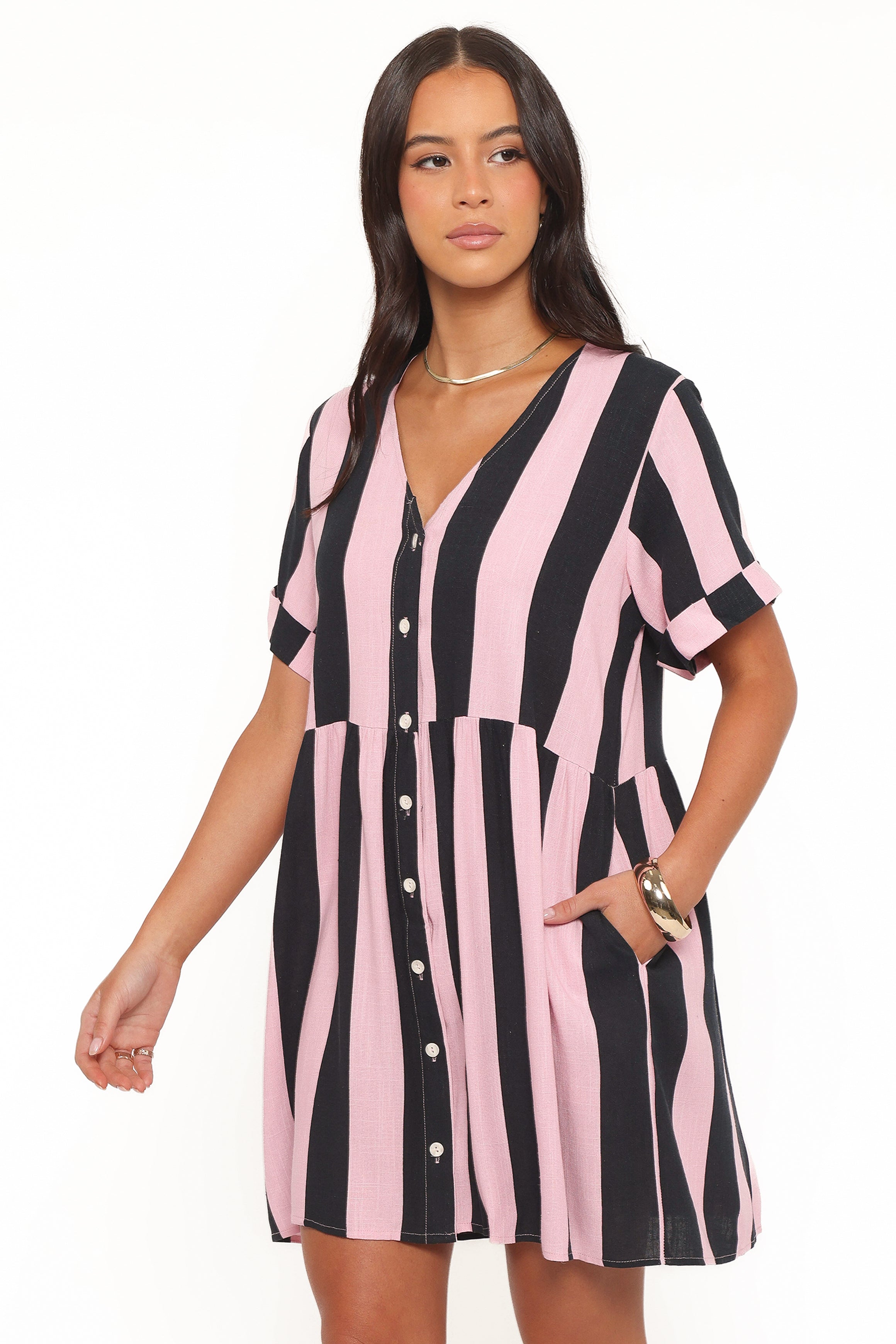 Heron Mini Dress - Pink Stripe