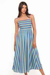 Hopkin Midi Dress - Blue Stripe