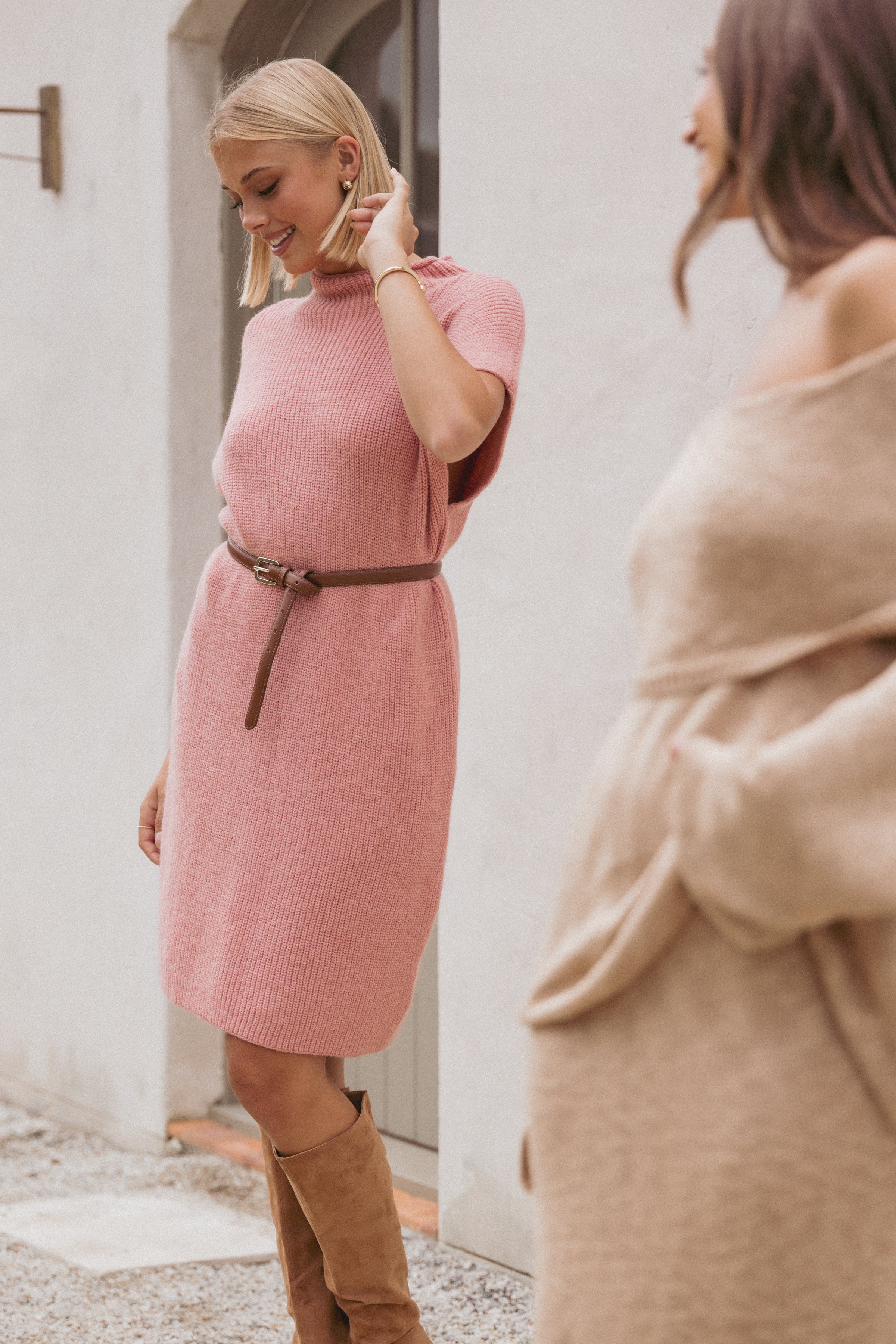 Wright Knit Mini Dress - Pink