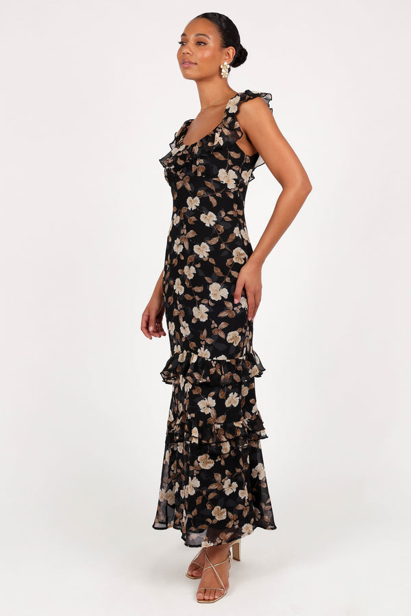 Irelynn Maxi Dress - Black Floral