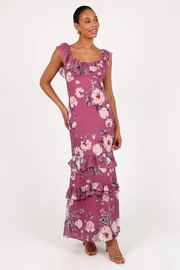 Irelynn Maxi Dress - Dark Rose Floral