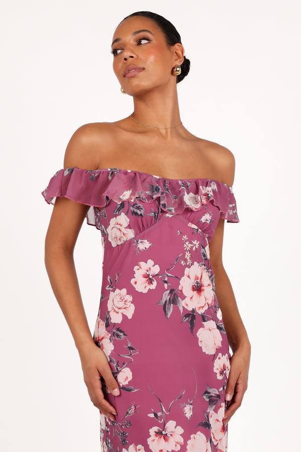 Irelynn Maxi Dress - Dark Rose Floral