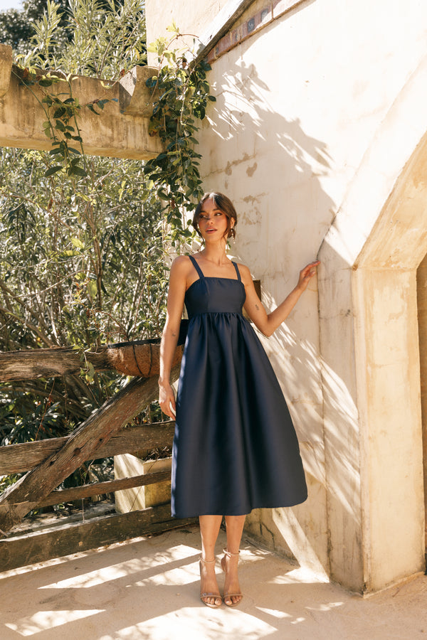 Isla Midi Dress - Navy