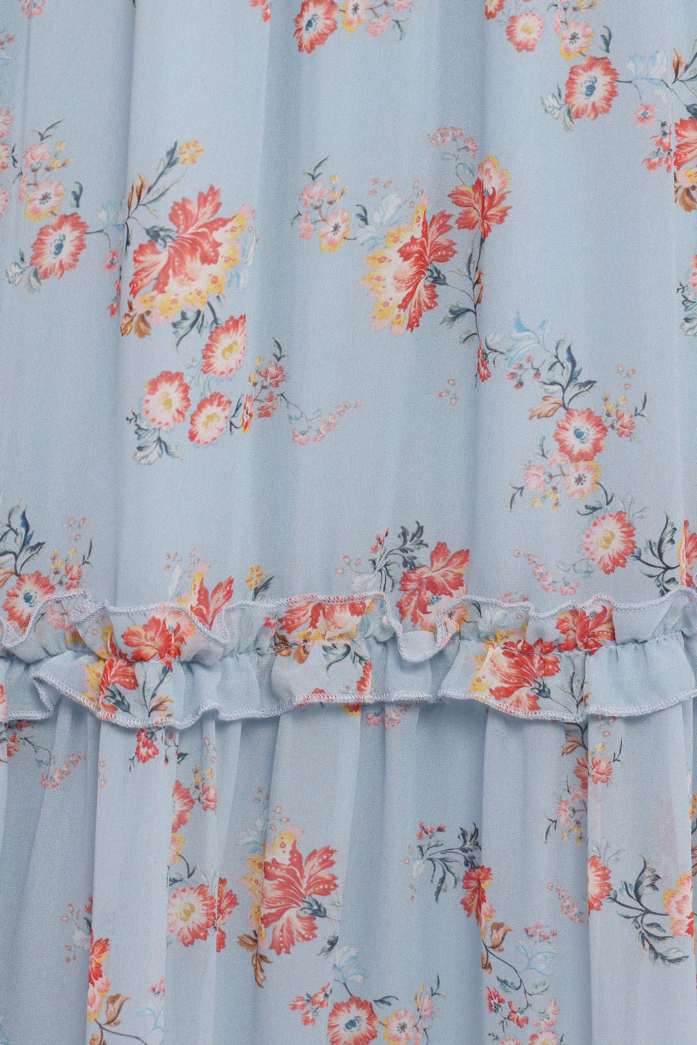 Isla Tiered Skirt Set - Blue Floral