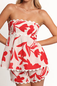 Ives Strapless Short Set - Red