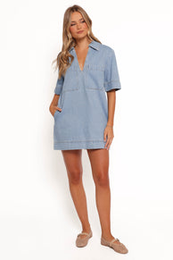 Jana Mini Dress - Light Denim