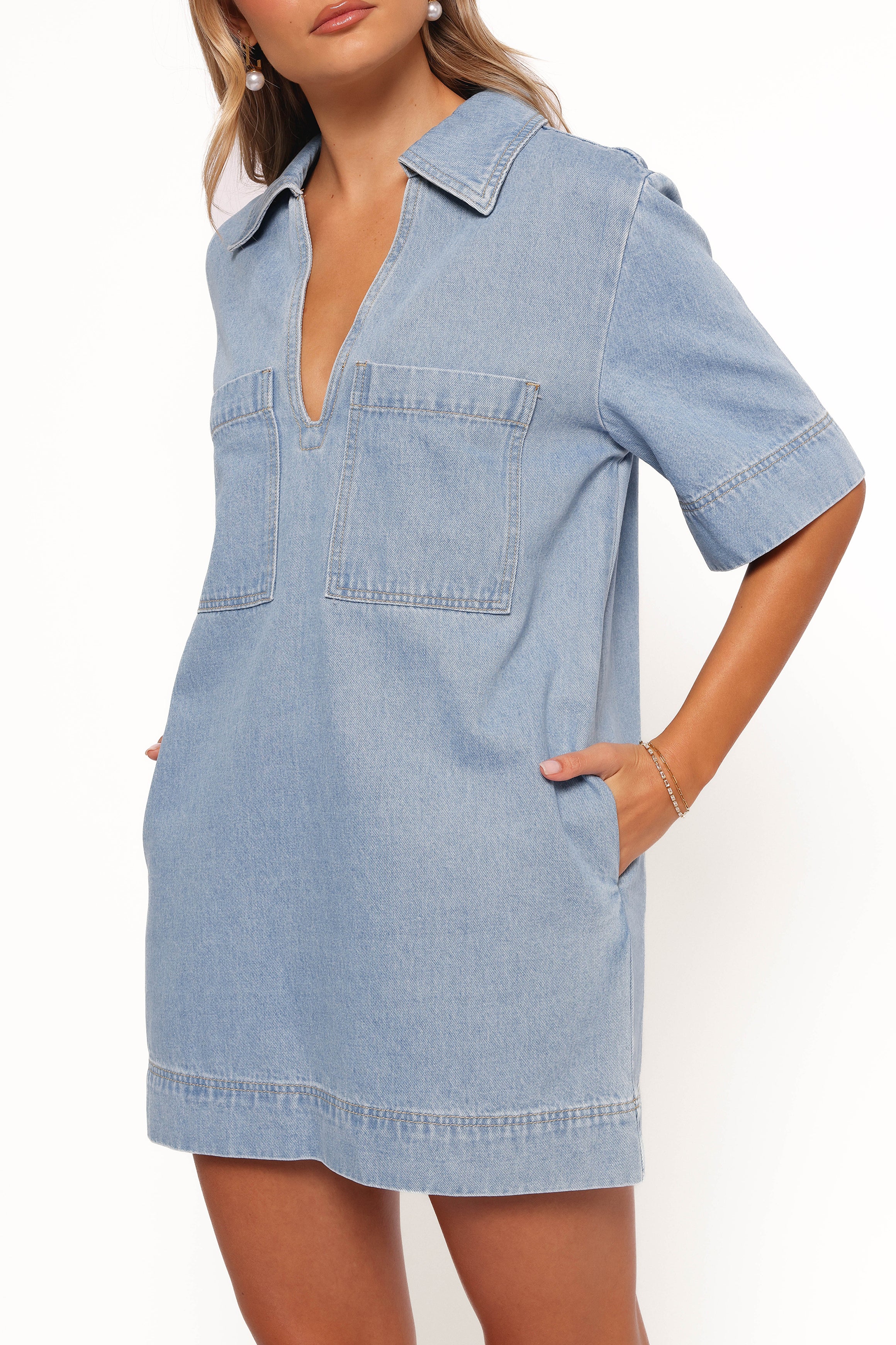 Jana Mini Dress - Light Denim