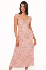 Jarvis Midi Dress - Peach Paisley