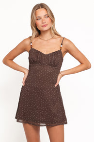 Jasmine Mini Dress - Brown